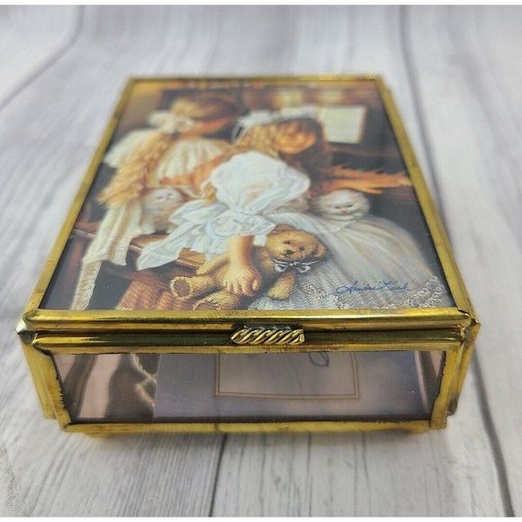 00's Via Vermont By Sandra Kuck #664561 "Two Girls At Piano" Music Trinket Box - Picture 6 of 12
